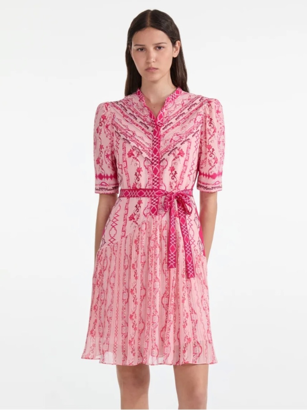 NWT Saloni Ally Dress Silk Rayon Dress